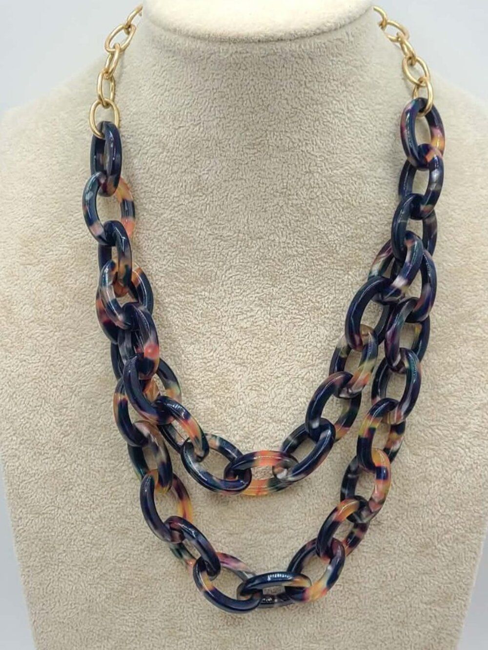J Crew Tortoise Double Strand Necklace NWT